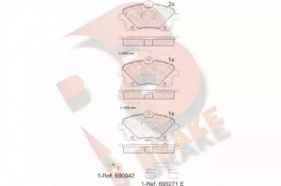 R BRAKE rb2024 -  Комплект тормозных колодок, дисковый тормоз
